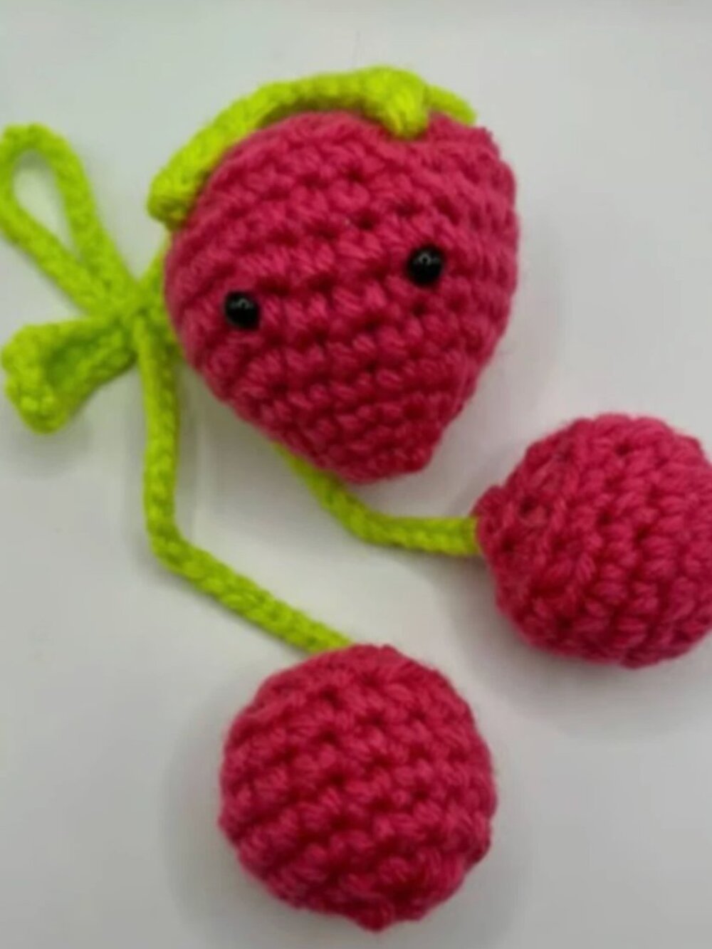 STRAWBERRY & CHERRY Ear Headset Earphone Earbuds Keychain Car Charm Bag Holder